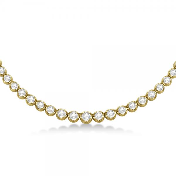 Eternity Diamond Tennis Necklace 14k Yellow Gold (15.00ct)