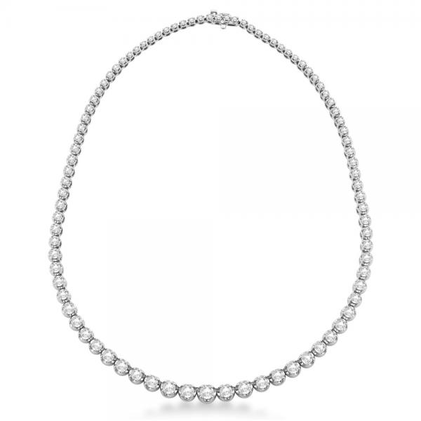 Eternity Lab Grown Diamond Tennis Necklace 14k White Gold (15.00ct)
