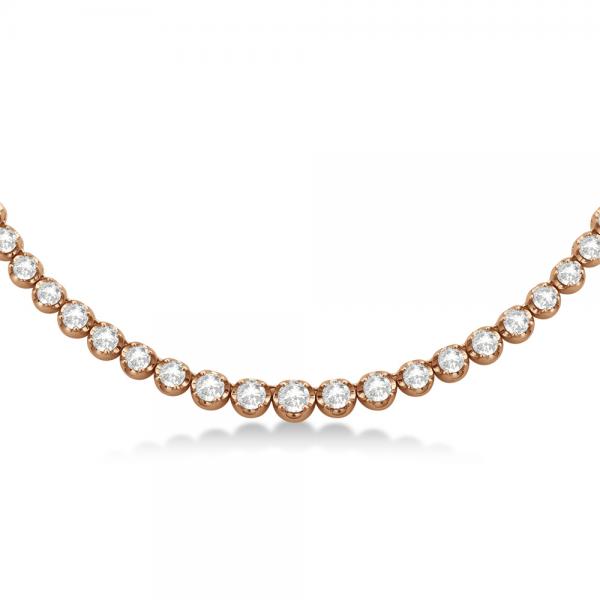Eternity Diamond Tennis Necklace 14k Rose Gold (7.93ct)