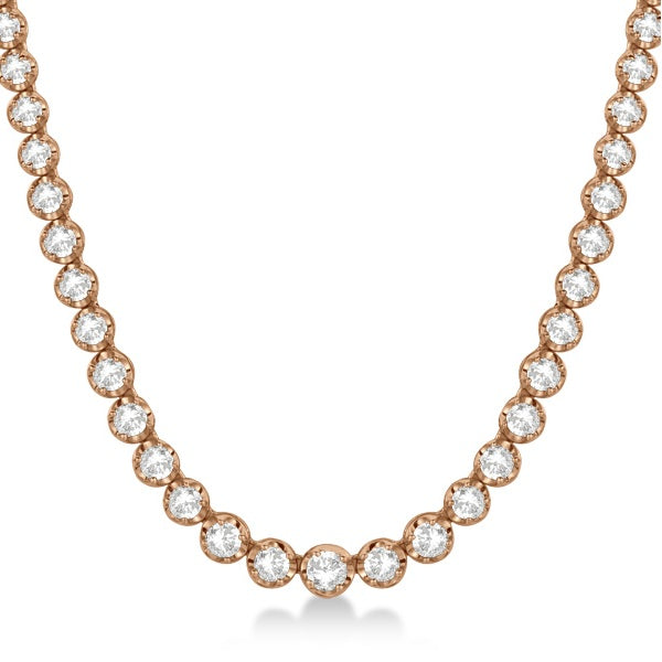 Eternity Lab Diamond Tennis Necklace 14k Rose Gold (7.93ct)