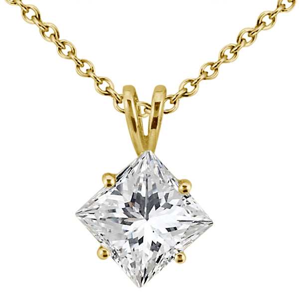 1.50ct. Princess-Cut Diamond Solitaire Pendant in 14K Yellow Gold (J-K, I1-I2)