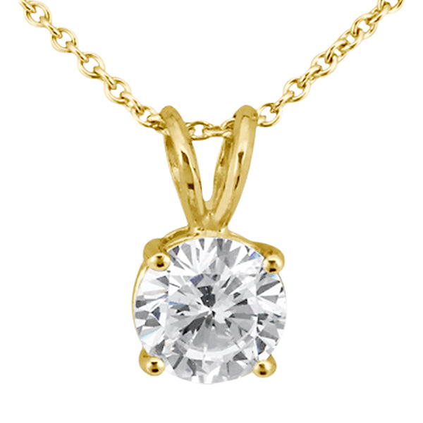 1.00ct. Round Diamond Solitaire Pendant in 14K Yellow Gold (J-K, I1-I2)