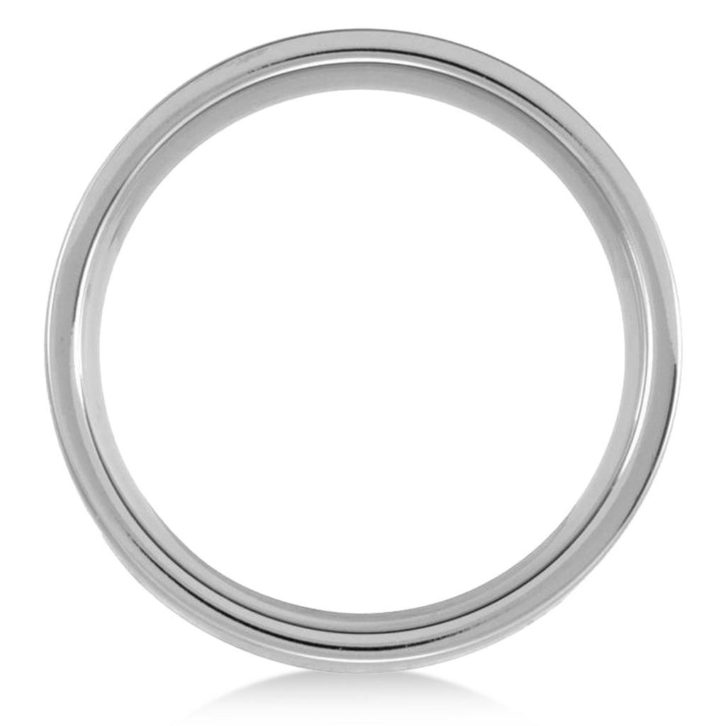 Men's Grooved Wedding Ring Titanium Band (7mm)