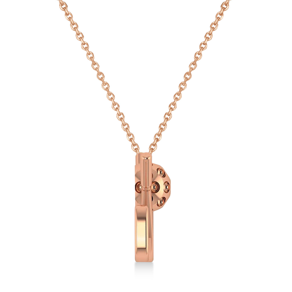 Golf Club Men's Pendant Necklace 14K Rose Gold