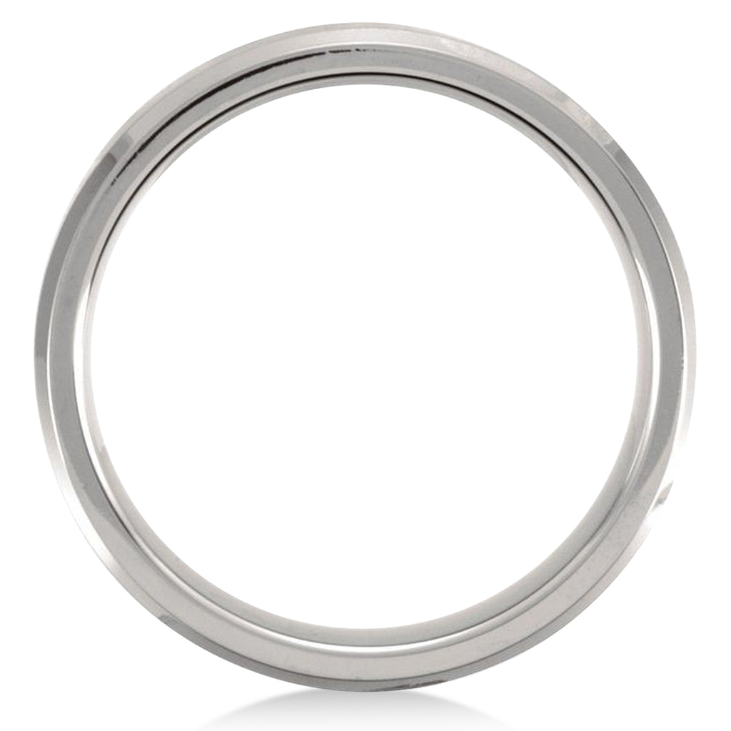 Men's Beveled-Edge Wedding Ring Satin Finish Titanium (7mm)