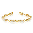 Oval Cut Opal & Diamond Infinity Bracelet in 14k Yellow Gold (4.53ct)