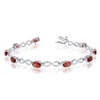 Oval Garnet and Diamond Infinity Bracelet in 14k White Gold (4.53ct)