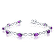 Oval Amethyst & Diamond Infinity Bracelet in 14k White Gold (4.53ct)