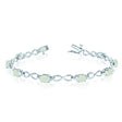 Oval Cut Opal & Diamond Infinity Bracelet in 14k White Gold (4.53ct)