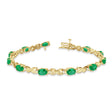 Lab Emerald & Lab Diamond XOXO Link Bracelet in 14k Yellow Gold (6.65ct)
