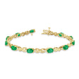 Emerald & Diamond XOXO Link Bracelet in 14k Yellow Gold (6.65ct)