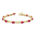 Ruby & Diamond XOXO Link Bracelet in 14k Yellow Gold (6.65ct)