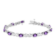 Lab Amethyst & Lab Diamond XOXO Link Bracelet in 14k White Gold (6.65ct)