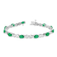 Lab Emerald & Lab Diamond XOXO Link Bracelet in 14k White Gold (6.65ct)