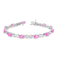 Pink Sapphire & Diamond XOXO Link Bracelet in 14k White Gold (6.65ct)