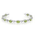 Oval Peridot & Diamond Link Bracelet 14k White Gold (9.62ctw)