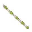 Diamond and Peridot Bracelet 14k White Gold (10.26 ctw)