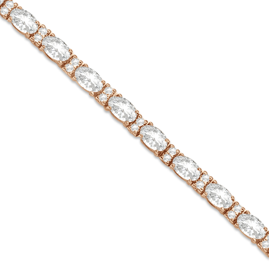 Lab Diamond Oval Cut Tennis Bracelet 14k Rose Gold (9.25ctw)