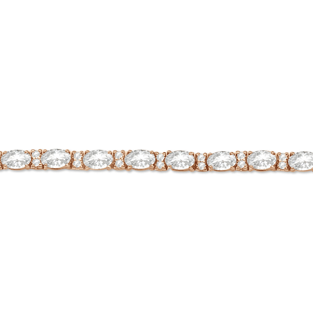 Lab Diamond Oval Cut Tennis Bracelet 14k Rose Gold (9.25ctw)