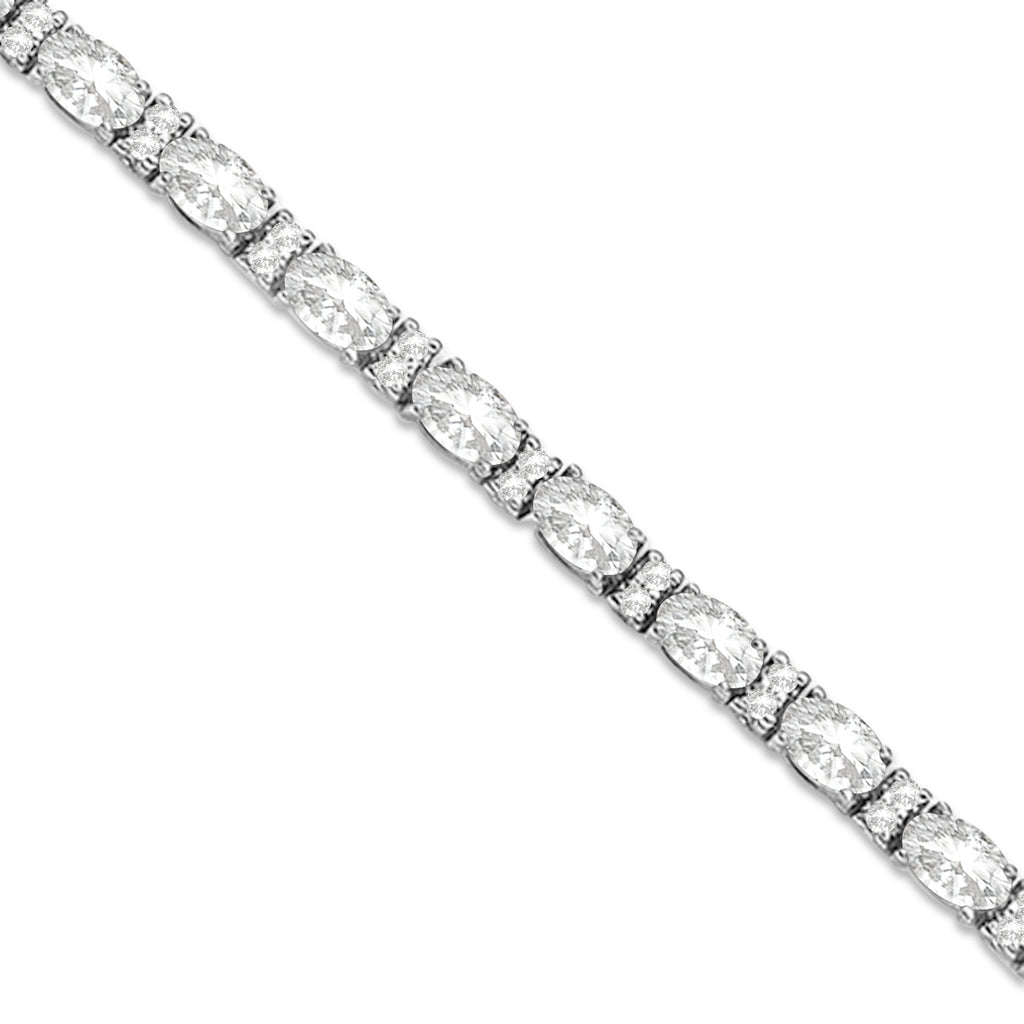 Lab Grown Diamond Oval Cut Tennis Bracelet 14k White Gold (9.25ctw)