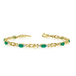 Oval Emerald & Diamond Love Knot Bracelet 14k Yellow Gold (2.05ctw)