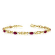 Oval Ruby & Diamond Love Knot Bracelet 14k Yellow Gold (2.05ctw)