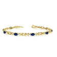 Oval Blue Sapphire & Diamond Love Knot Bracelet 14k Yellow Gold (2.05ctw)