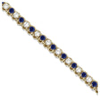 Round Lab Blue Sapphire & Lab Diamond Tennis Bracelet 14k Yellow Gold (4.75ct)