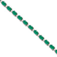 Lab Emerald & Lab Diamond Tennis Bracelet 14k White Gold (12.00ct)