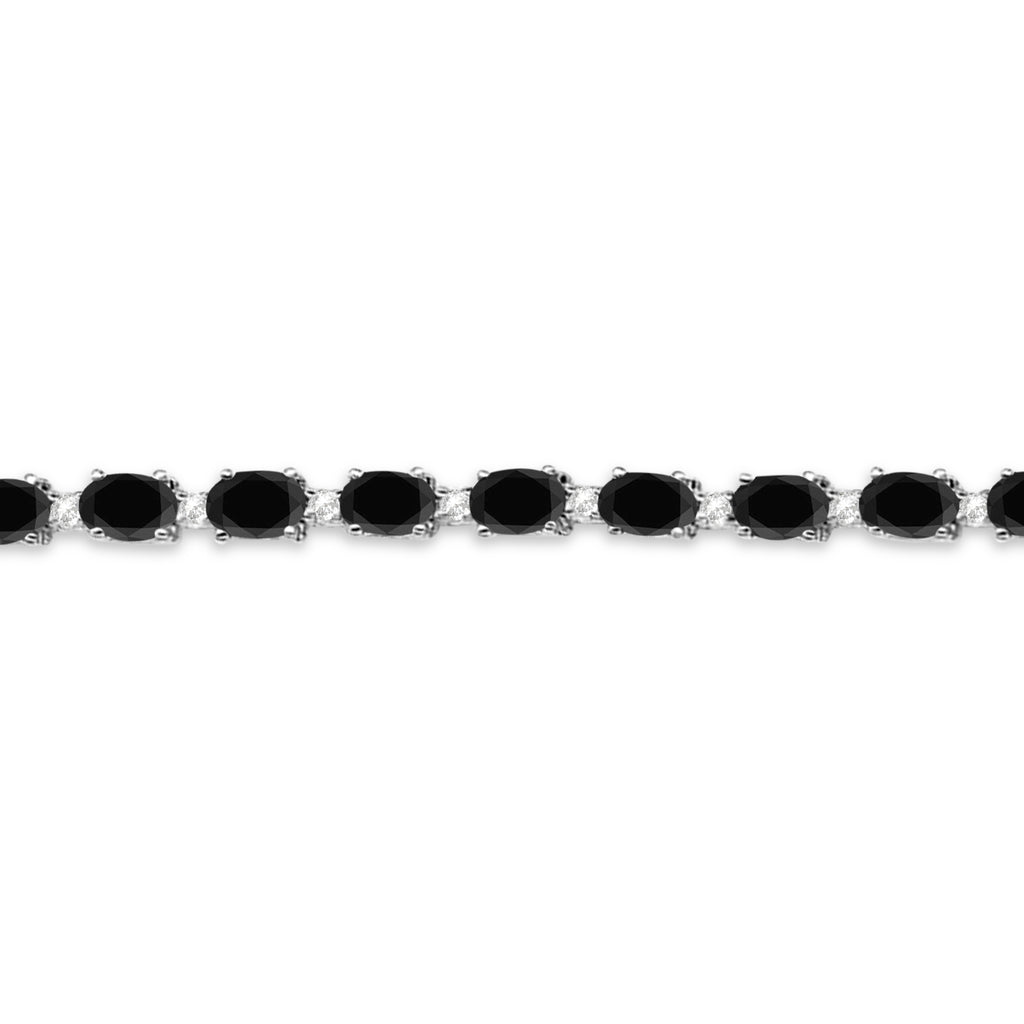 Black & White Diamond Tennis Bracelet 14k White Gold (12.00ct)