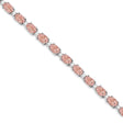 Morganite & Diamond Tennis Bracelet 14k White Gold (12.00ct)