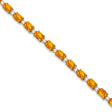 Citrine & Diamond Tennis Link Bracelet 14k Yellow Gold (12.00ct)