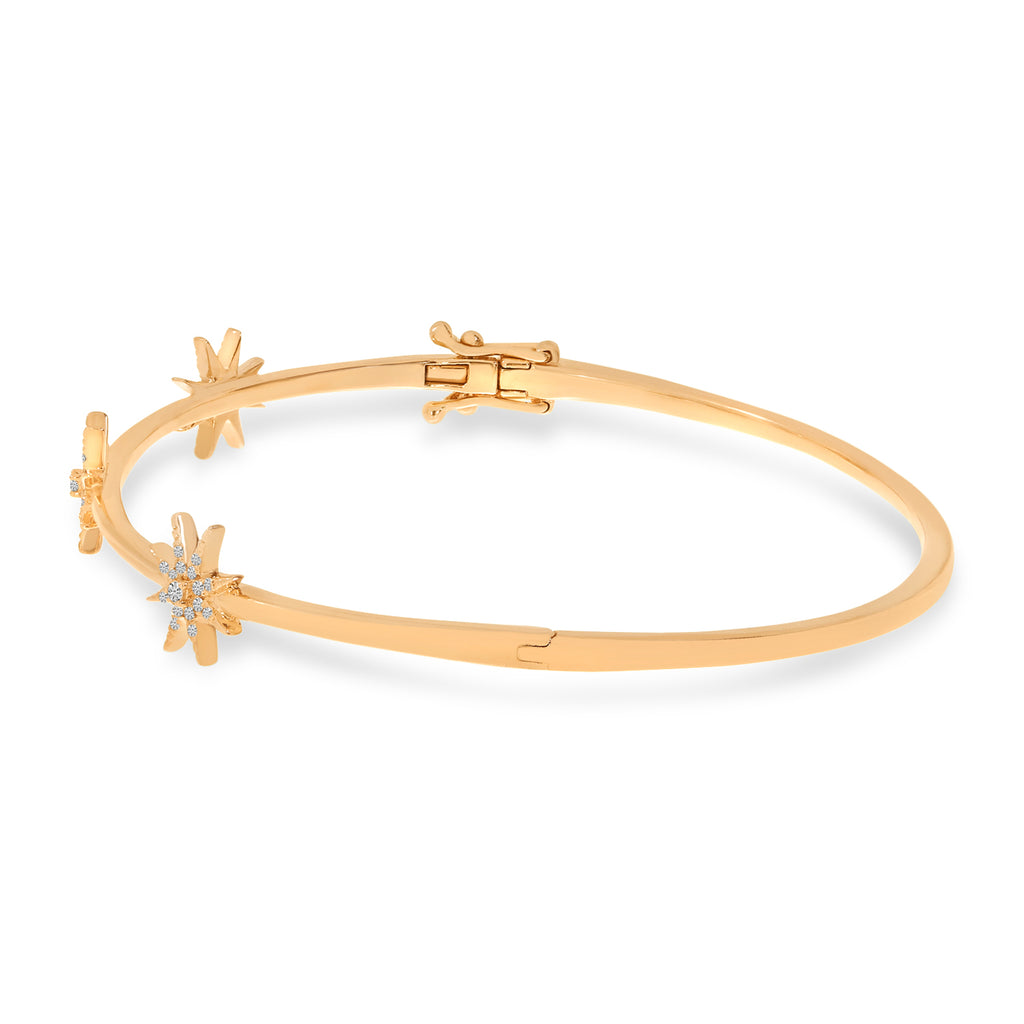 Diamond Star Bangle Bracelet 14K Rose Gold (0.14ct)