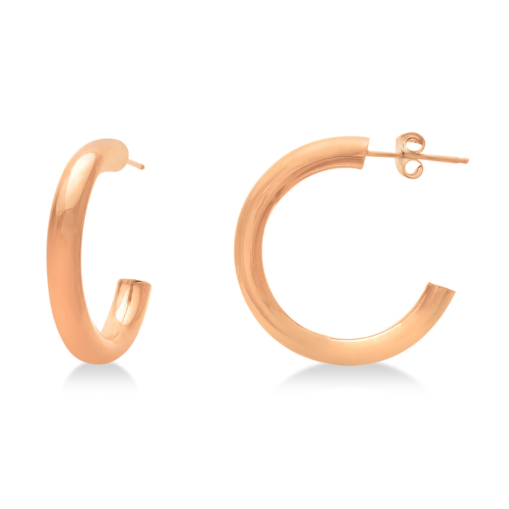 Small Open Hoop Earrings 14k Rose Gold