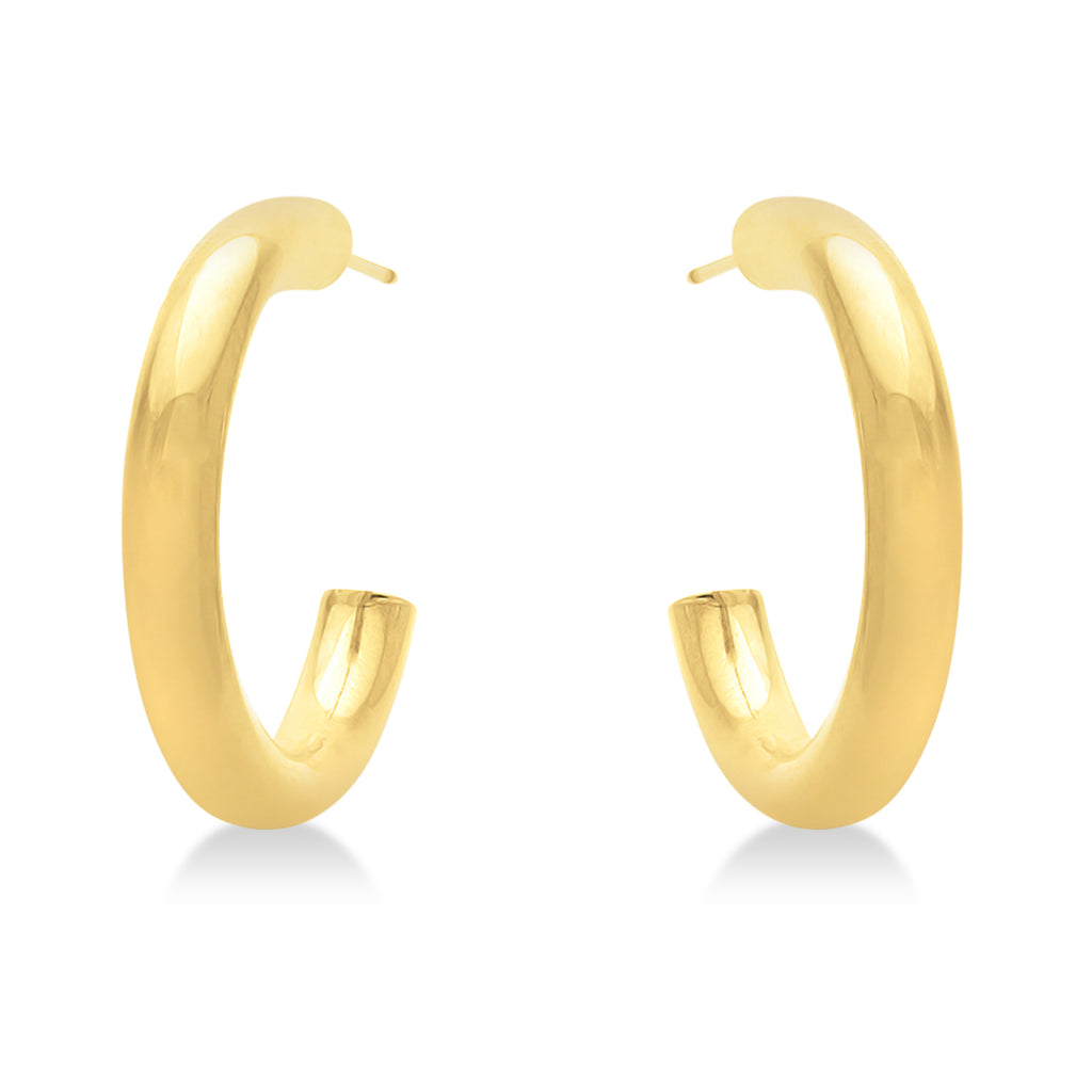 Small Open Hoop Earrings 14k Yellow Gold