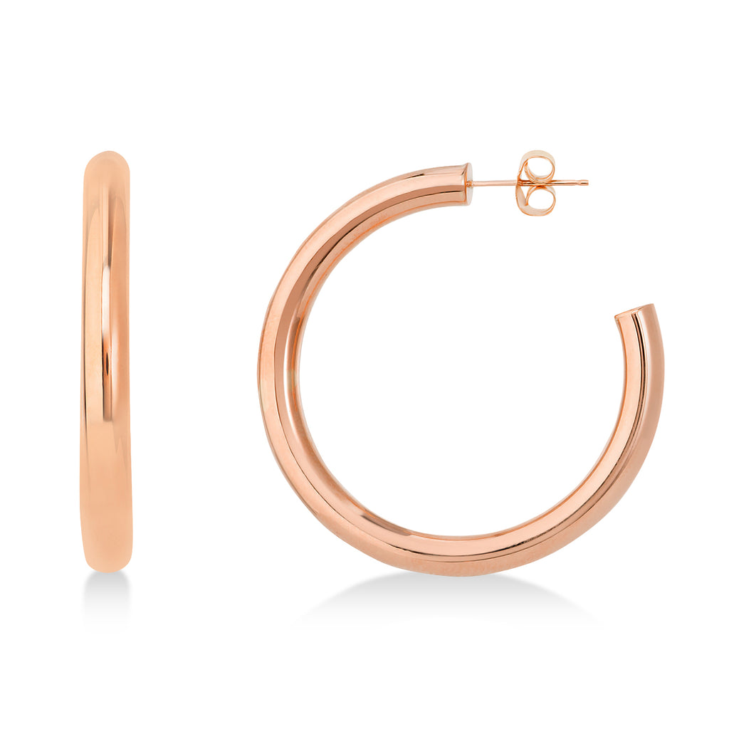 Large Open Hoop Earrings 14k Rose Gold