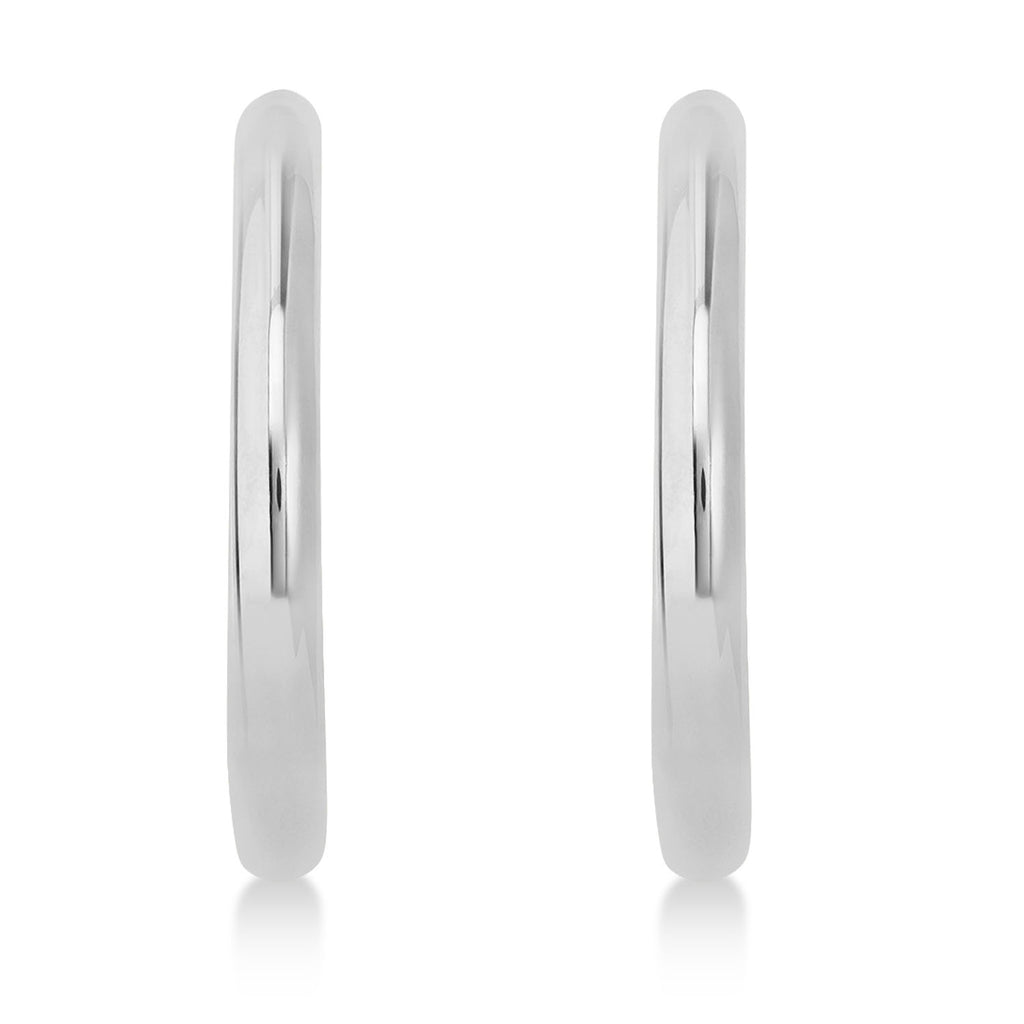 Large Open Hoop Earrings 14k White Gold