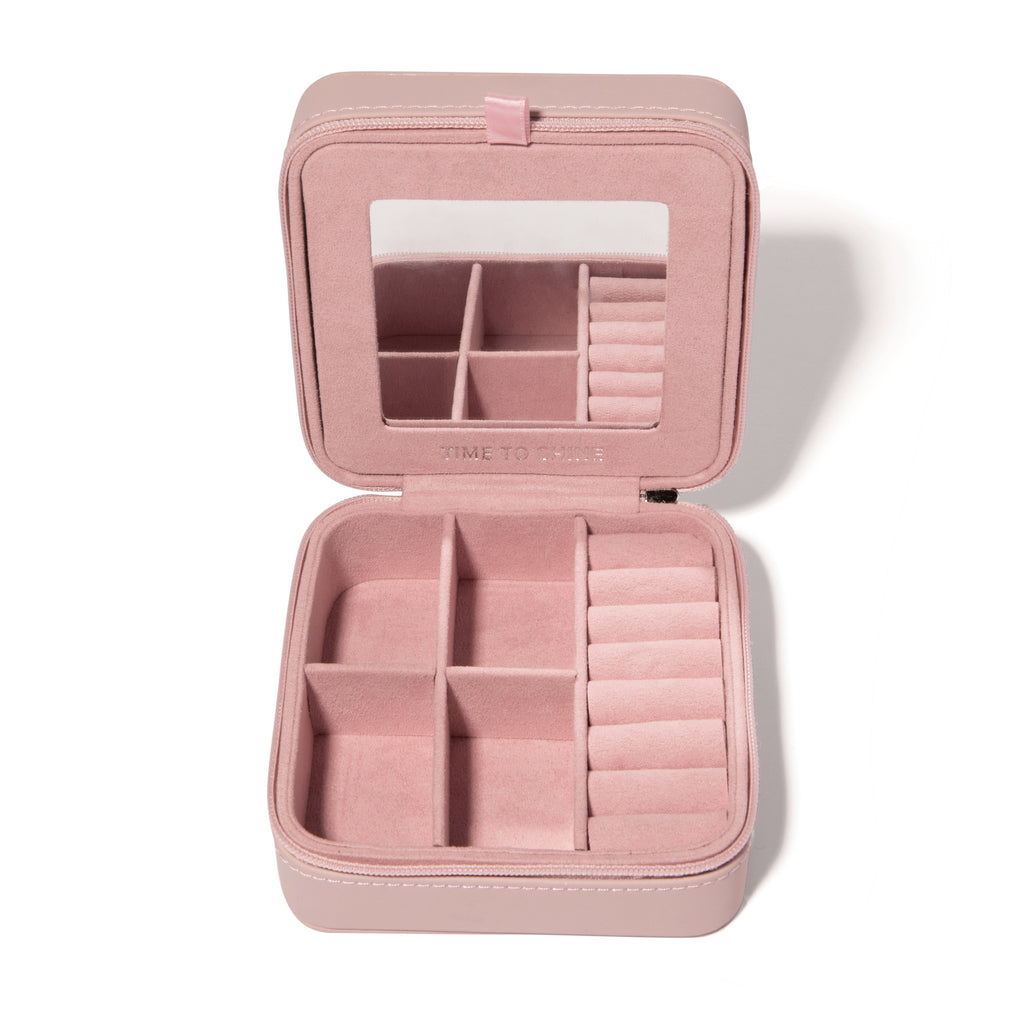 Allurez Jewelry Travel Case Mauve Vegan Leather