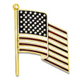 Enameled United States American Flag Pin Charm 14k Yellow Gold