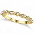 Petite Marquise & Dot Diamond Wedding Band in 14k Yellow Gold (0.13ct)