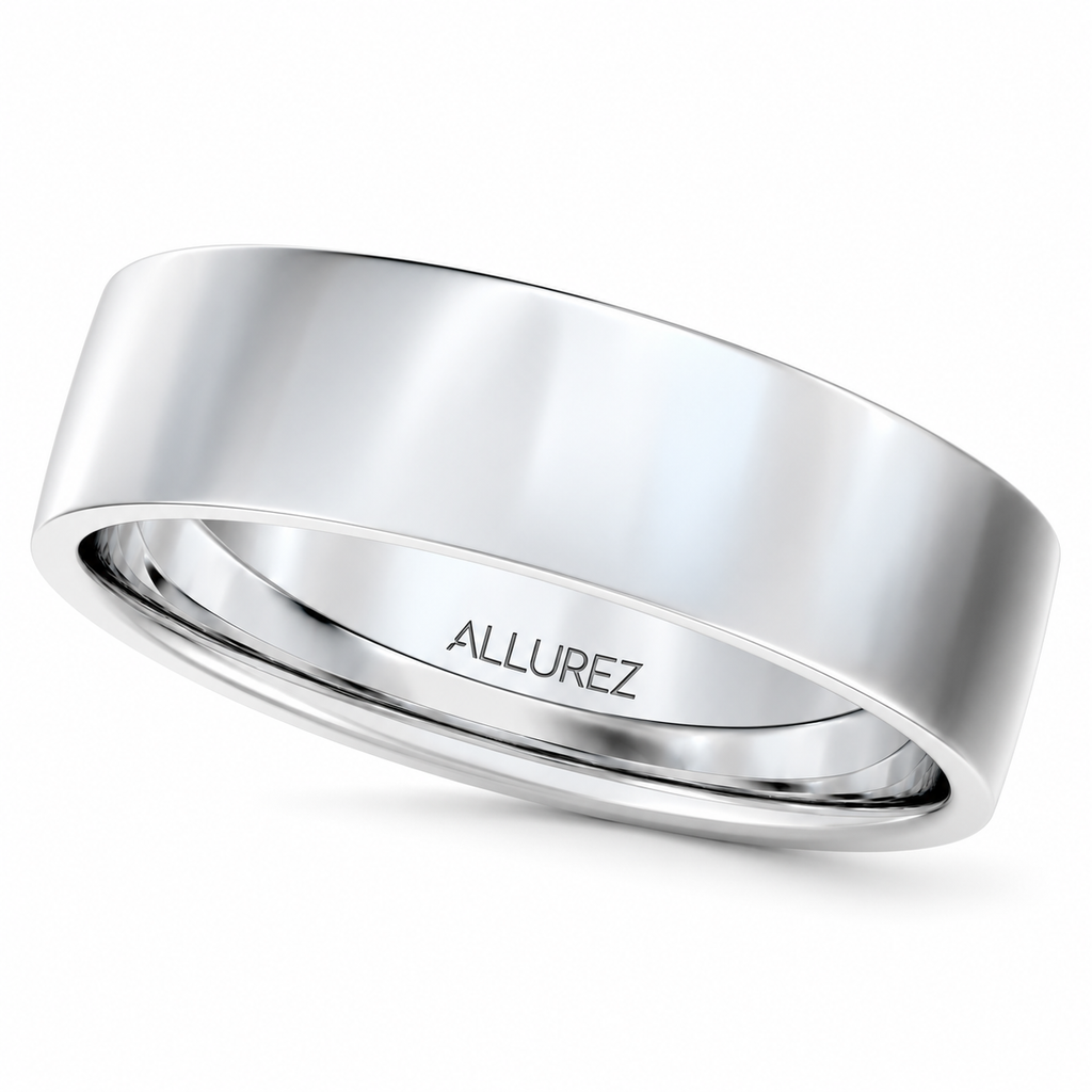 UB61 5mm 14k white gold wedding band hero