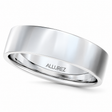 14k White Gold Wedding Band Plain Ring Flat Comfort-Fit (5 mm)