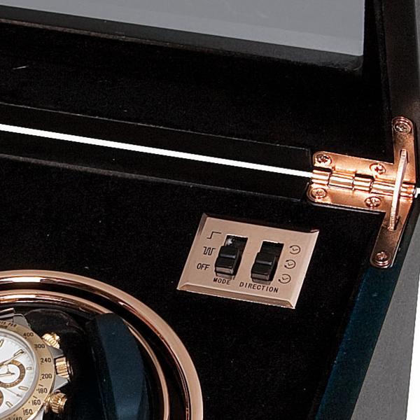 Rapport London Black Wood and Rose Gold Dual Watch Winder