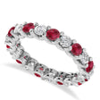 Diamond & Ruby Eternity Wedding Band 14k White Gold (2.10ct)