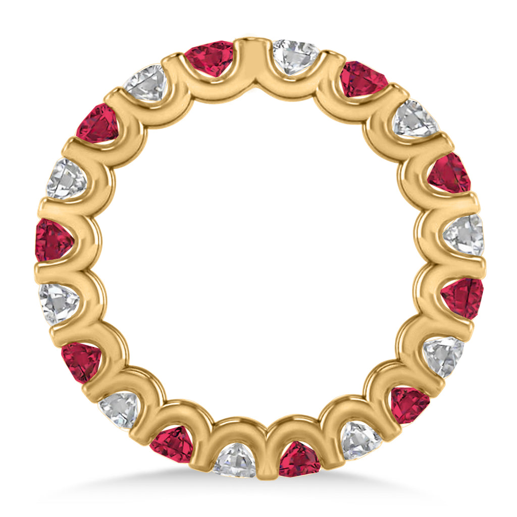 Diamond & Ruby Eternity Wedding Band 14k Yellow Gold (2.10ct)