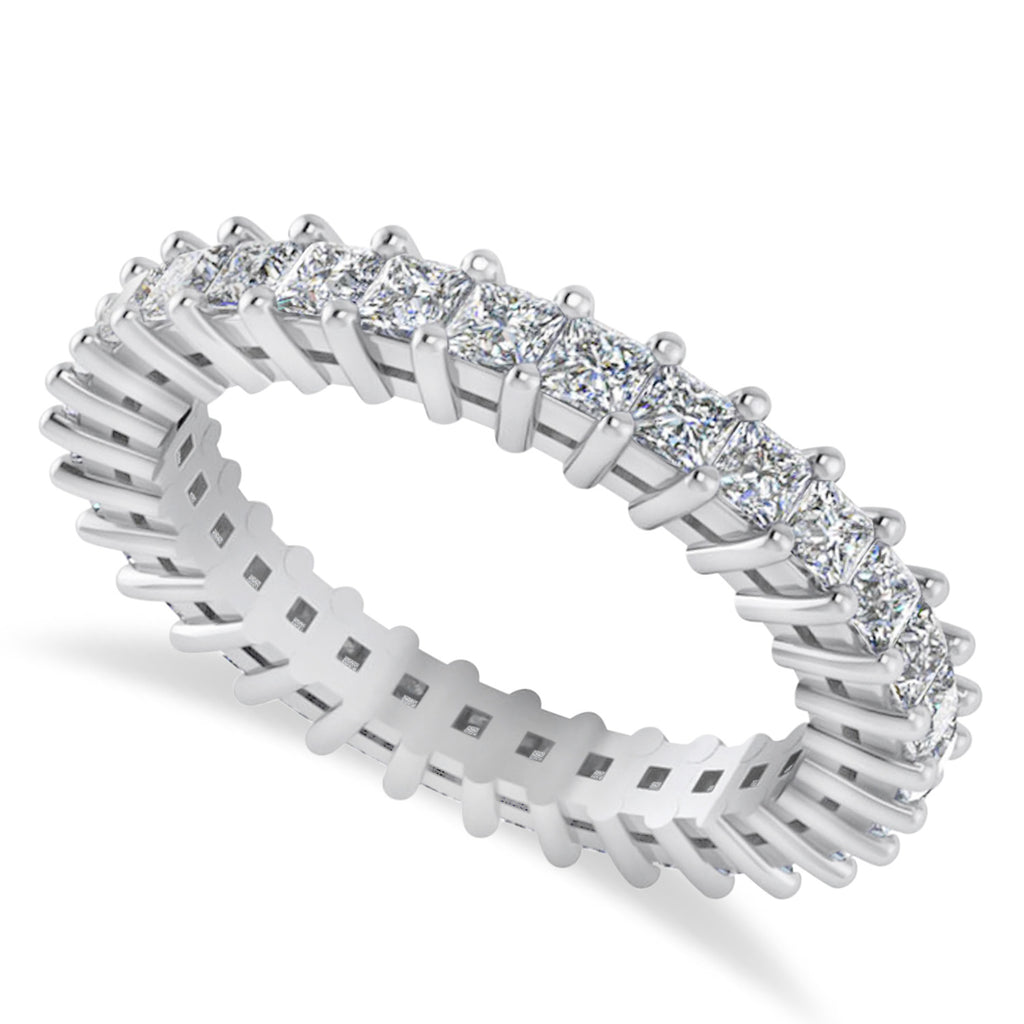 Princess Cut Diamond Eternity Wedding Band 14k White Gold (1.86ct)