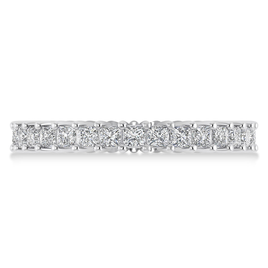Princess Cut Diamond Eternity Wedding Band 14k White Gold (1.86ct)