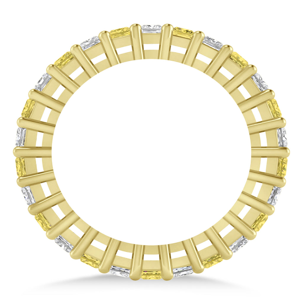 Princess Yellow & White Diamond Wedding Band 14k Yellow Gold (1.86ct)