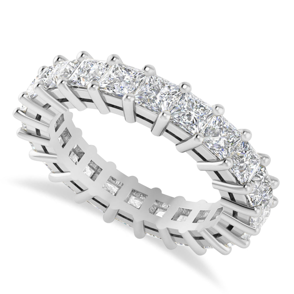 Princess Cut Diamond Eternity Wedding Band 14k White Gold (3.96ct)