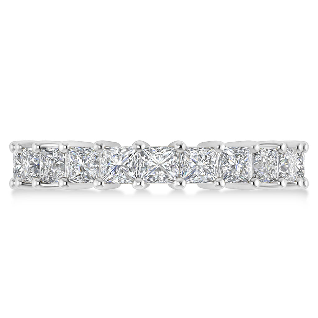 Princess Cut Diamond Eternity Wedding Band 14k White Gold (3.96ct)